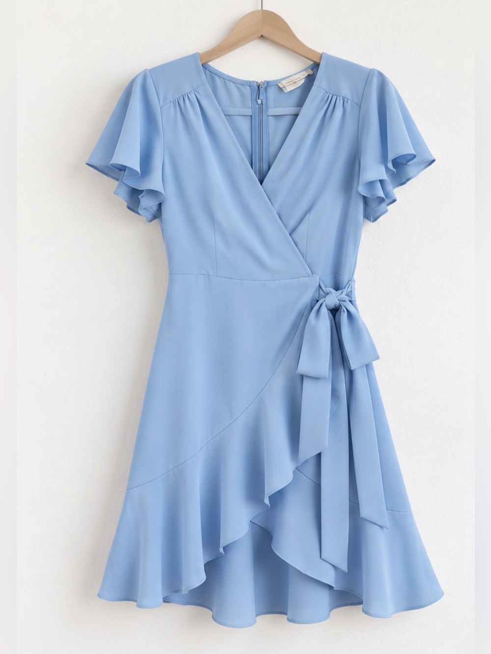 Altar’d State Light Blue Wrap Ruffle Dress XS